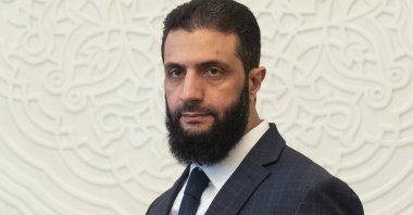 Syria's interim president, Ahmad al-Sharaa, attends a meeting in Damascus, Syria, Dec. 28, 2024. (AP Photo)