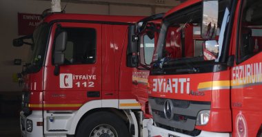 Firefighting vehicles ready to tackle wildfires in Türkiye&#039;s forest villages, Türkiye, Jan. 29, 2025. (AA Photo)