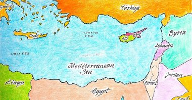 "Greece and GCA also try to exclude Türkiye, the country with the longest shore in the Eastern Mediterranean, from the regional energy equilibrium through initiatives such as the Euro-Med Forum." (Illustration by Erhan Yalvaç)