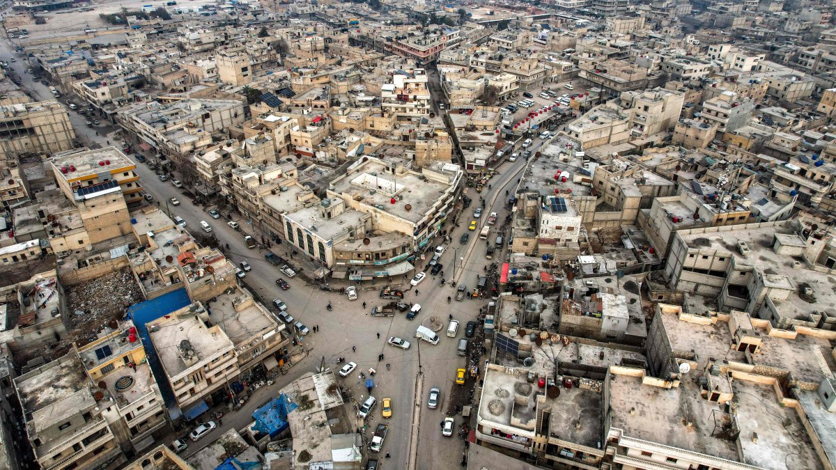 An aerial view of Manbij, Syria, Jan. 4, 2025. (AFP Photo) 