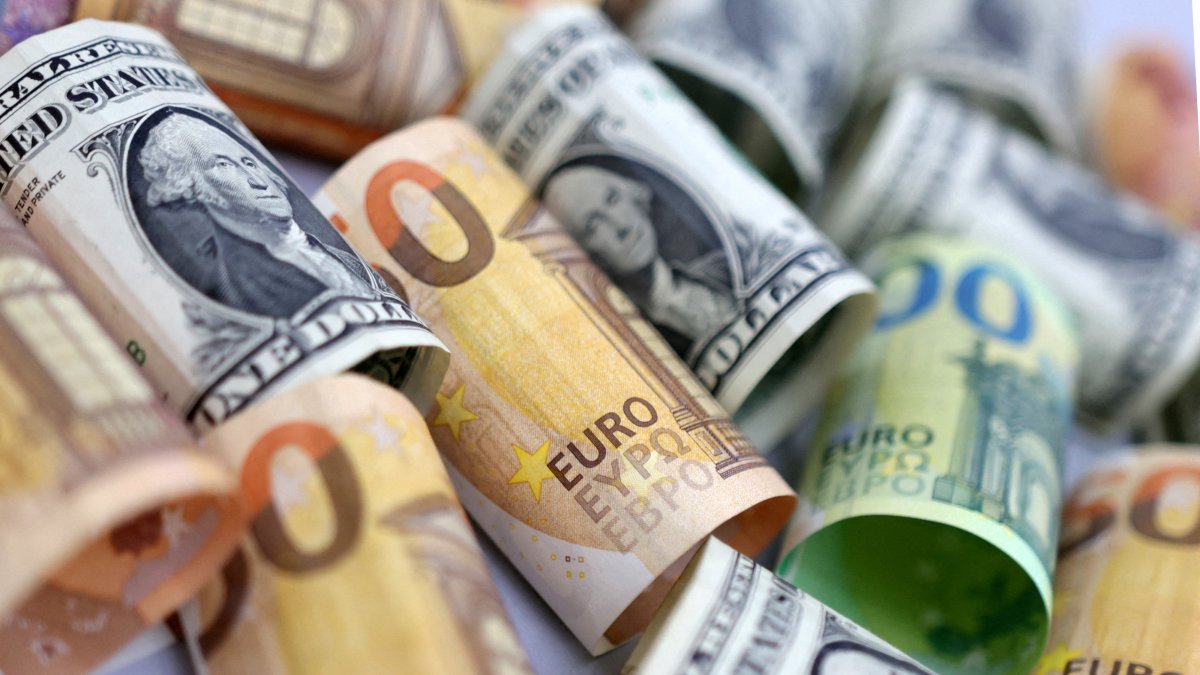 U.S. dollar and euro banknotes are seen in this illustration taken July 17, 2022. (Reuters Photo)