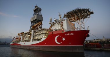 The Turkish drilling ship Kanuni is seen docked at the port of Haydarpaşa, Istanbul, Türkiye, Oct. 21, 2020. (AP Photo)