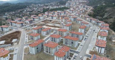 A general view of the apartment buildings constructed following the deadly Feb. 6, 2023 earthquakes, Hatay province, Türkiye, Feb. 1, 2023. (IHA Photo)