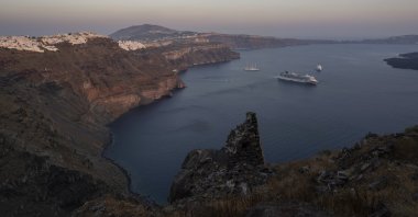 A view of the island of Santorini, Greece, June 15, 2022. (AP Photo)