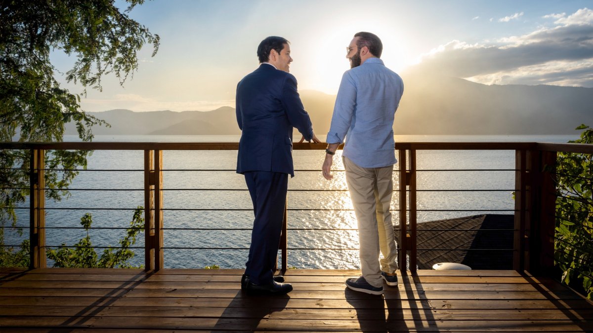 U.S. Secretary of State Marco Rubio (L) meets with El Salvador&#039;s President Nayib Bukele at his residence at Lake Coatepeque in El Congo municipality, El Salvador, Feb. 3, 2025. (AA Photo) 