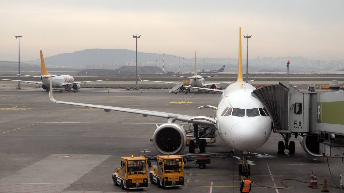 Pegasus Airlines aircraft are seen at Istanbul Sabiha Gökçen International Airport, Istanbul, Türkiye, March 26, 2023. (Reuters Photo)
