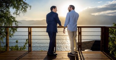 U.S. Secretary of State Marco Rubio (L) meets with El Salvador&#039;s President Nayib Bukele at his residence at Lake Coatepeque in El Congo municipality, El Salvador, Feb. 3, 2025. (AA Photo) 