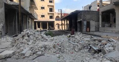 A view of the rubble in the aftermath of a terrorist attack, Manbij, Syria, Feb. 4, 2025. (AA Photo)