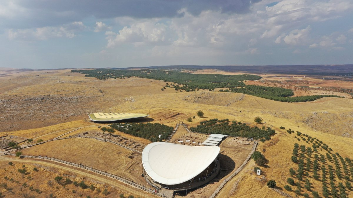An aerial view of the archaeological site Göbeklitepe, Şanlıurfa, Türkiye, Sept. 18, 2024. (AA Photo)