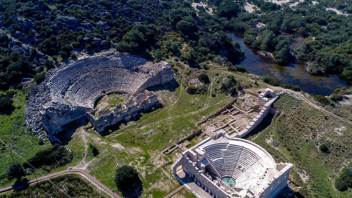 An aerial view of the Patara Ancient City in Antalya, Türkiye, March 4, 2020. (DHA Photo)