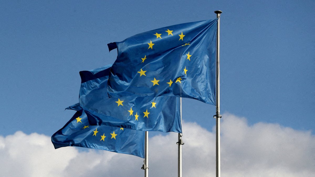 European Union flags fly outside the European Commission headquarters, Brussels, Belgium, Sept. 19, 2019. (Reuters Photo)