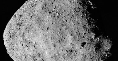 This mosaic image of asteroid Bennu, composed of 12 PolyCam images collected on Dec. 2, 2018, by the OSIRIS-REx spacecraft from a range of 15 miles (24 kilometers). (Reuters Photo)