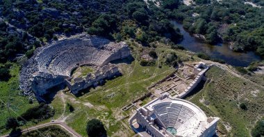 An aerial view of the Patara Ancient City in Antalya, Türkiye, March 4, 2020. (DHA Photo)