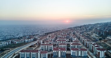 An aerial view of nearly completed residential buildings in Indere, Adıyaman, Türkiye, Jan. 12, 2025. (AA Photo)