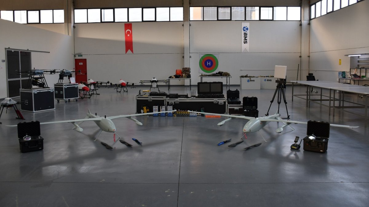 Unmanned aerial vehicles (UAVs) developed by Turkish defense firm BMS Defence Technologies (BMS Defence) are seen at an undisclosed location, Türkiye, Feb. 5, 2025. (AA Photo)