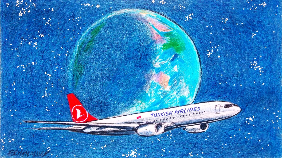 &quot;With 131 countries and 352 destinations, Turkish Airlines flies to more countries than any airline company in the world.&quot; (Illustration by Erhan Yalvaç)