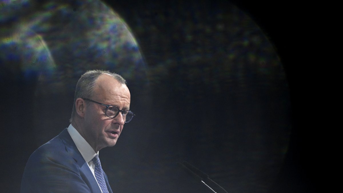 CDU party leader and top candidate for chancellor, Friedrich Merz, speaks during the 37. Federal Party Convention of the Christian Democratic Union (CDU) ahead of the upcoming 2025 general election in Berlin, Germany, Feb. 3, 2025. (Reuters Photo)