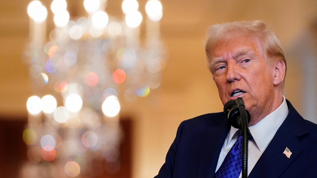 U.S. President Donald Trump speaks at an event in Washington, U.S., Jan. 29, 2025. (Reuters Photo)
