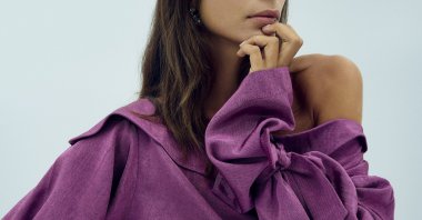 A model poses in the "Grace Shirt" from the Donne collection. (Courtesy of Idil Demirel)