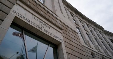 The USAID building sits closed to employees after a memo was issued advising agency personnel to work remotely, in Washington, D.C., U.S., Feb. 3, 2025. (Reuters Photo)