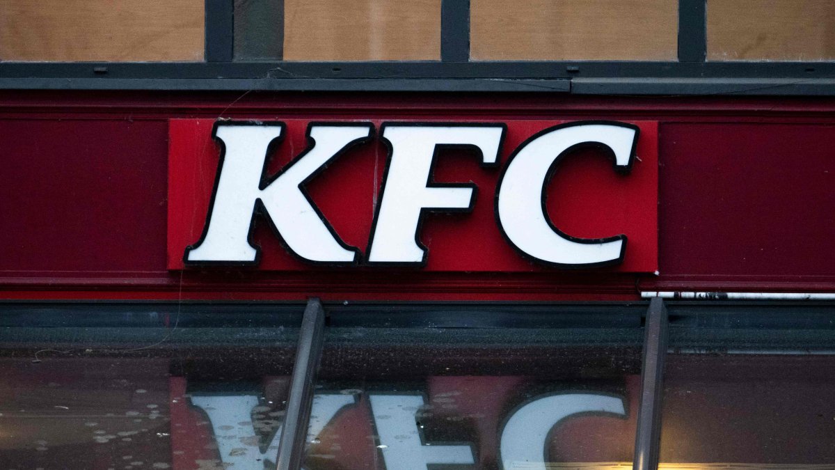 A view of the logo of U.S. fast food restaurant company KFC on a store facade in Paris, France, Jan. 15, 2025. (AFP Photo)