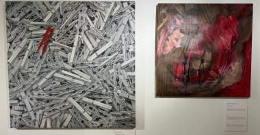 The artworks are on display at the Istanbul French Cultural Center, Istanbul, Türkiye, Feb. 7, 2025. (AA Photo)