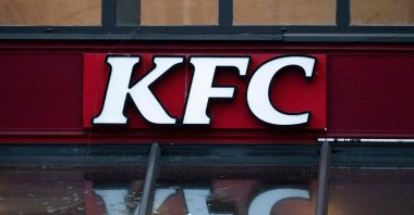 A view of the logo of U.S. fast food restaurant company KFC on a store facade in Paris, France, Jan. 15, 2025. (AFP Photo)