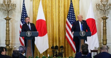 U.S. President Donald Trump with Prime Minister of Japan Ishiba Shigeru during a news conference at the White House, Washington, D.C., USA, Feb 7, 2025. (EPA Photo)