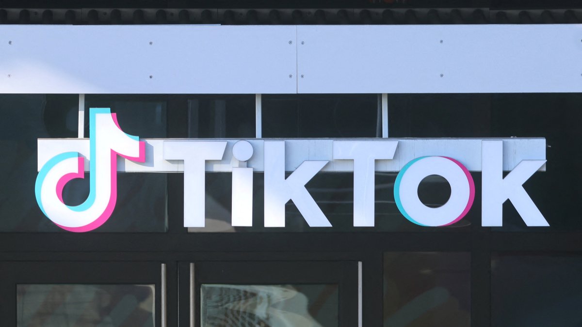 A logo is displayed over a door at the U.S. headquarters of the social media company TikTok in Culver City, California, U.S., Jan. 17, 2025. (Reuters Photo)