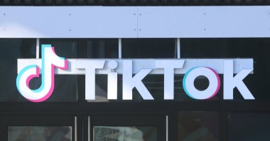 A logo is displayed over a door at the U.S. headquarters of the social media company TikTok in Culver City, California, U.S., Jan. 17, 2025. (Reuters Photo)