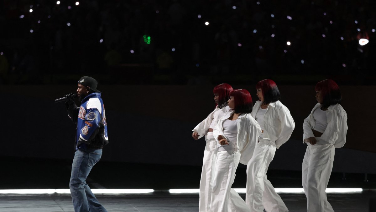 Kendrick Lamar performs during the halftime show in New Orleans, Louisiana, U.S., Feb. 9, 2025. (Reuters Photo)