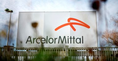 A logo of ArcelorMittal steel group is seen at the company&#039;s site in Basse-Indre near Nantes, France, Nov. 26, 2024. (Reuters Photo)