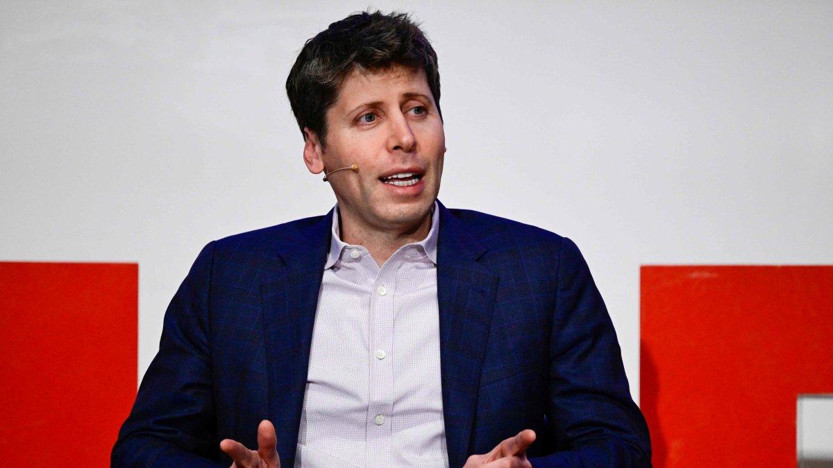 OpenAI CEO Sam Altman speaks at a panel discussion on potentials, perspectives and challenges in the age of Artificial Intelligence (AI) at the Technical University (TU) in Berlin, Feb. 7, 2025. (AFP Photo)