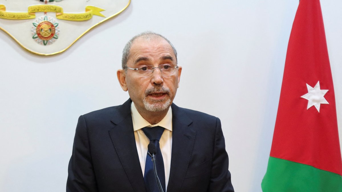 Jordanian Foreign Minister Ayman Safadi speaks during a news conference, Amman, Jordan, Jan. 26, 2025. (Reuters Photo)