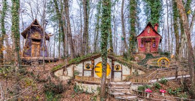 Wooden "Hobbit" homes in Ormanya Wildlife Park, Kocaeli, Dec. 21, 2019. (Shutterstock File Photo)