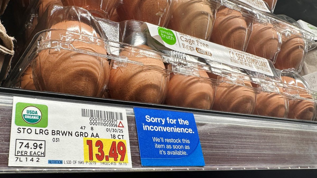 Eggs for sale at a supermarket in Monterey Park, California, U.S., Feb. 10, 2025. (AFP Photo)