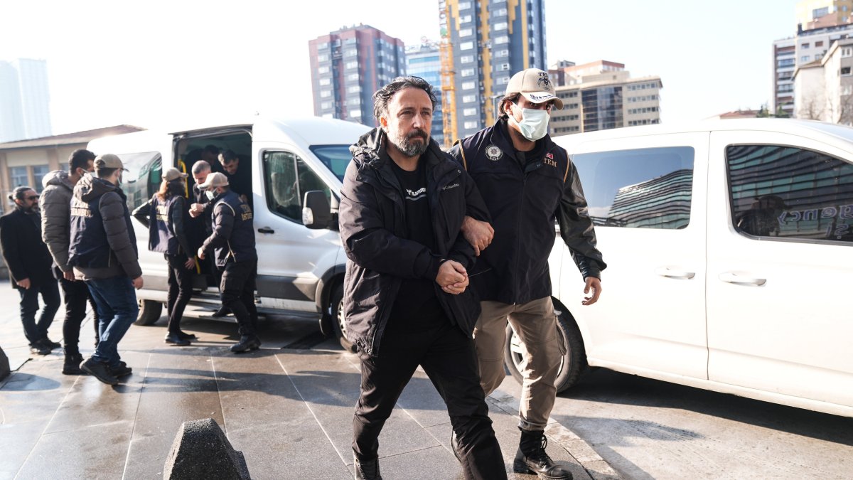 Police escort suspects to the courthouse in Istanbul, Türkiye, Feb. 13, 2025. (AA Photo)