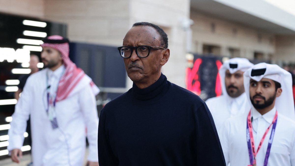 Rwanda President Paul Kagame is seen ahead of the Qatar Grand Prix at the Lusail International Circuit, Lusail, Qatar, Dec. 1, 2024. (Reuters Photo)