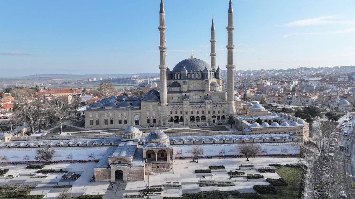 A general view of the historic Selimiye Mosque in Edirne, northwestern Türkiye, Feb. 13, 2025. (AA Photo)