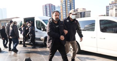 Police escort suspects to the courthouse in Istanbul, Türkiye, Feb. 13, 2025. (AA Photo)