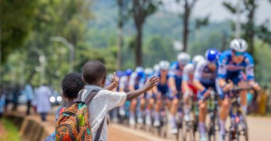 Cyclists from around the world participate in the 16th Tour of Rwanda, Kigali, Rwanda, Feb. 20, 2024. (Reuters Photo)