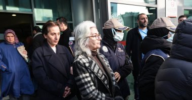 Police officers detain suspects in an investigation into alleged PKK links, Istanbul, Türkiye, Feb. 13, 2025. (AA Photo)