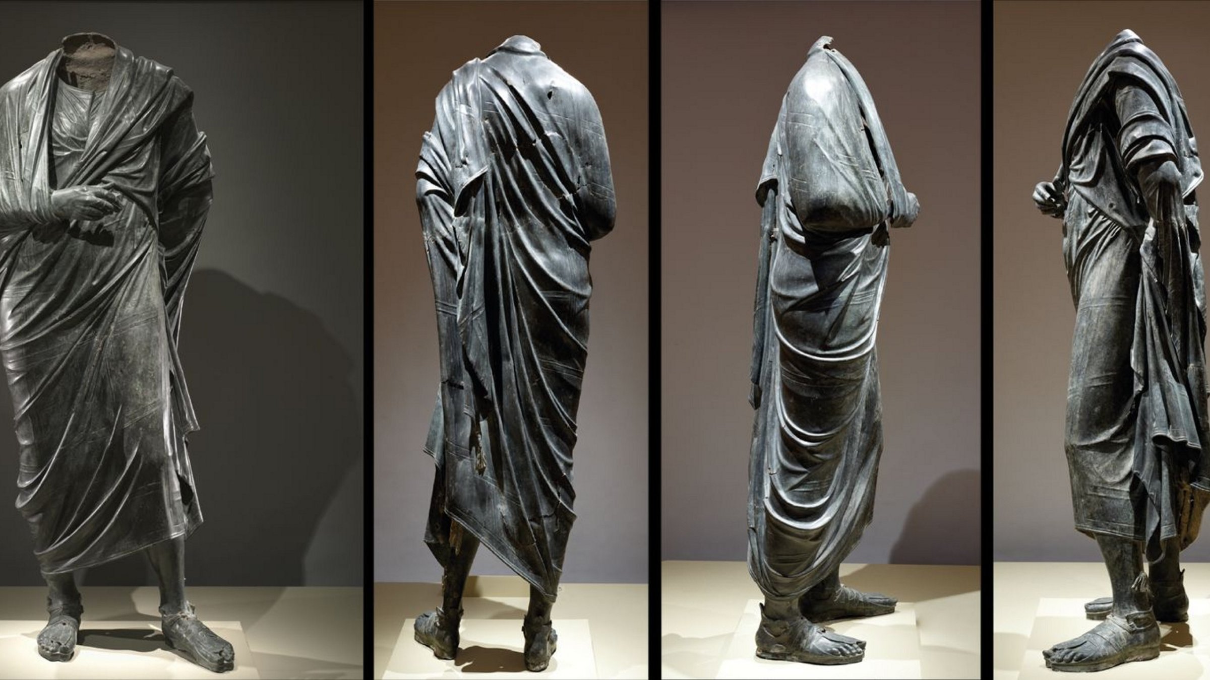 The statue of Roman Emperor Marcus Aurelius is photographed before its repatriaton process at the Cleveland Museum of Art, Cleveland, U.S., Feb. 15, 2025. (AA Photo)
