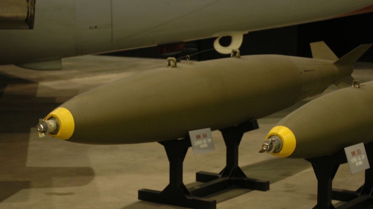 AN MK-84, 2,000-pound general purpose bomb on display in the Southeast Asia War Gallery at the National Museum of the U.S. Air Force, Dayton, Ohio. (U.S. Air Force photo)