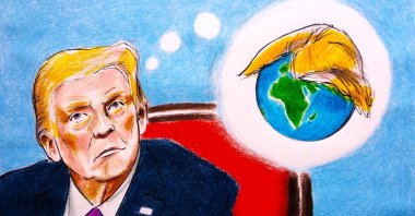 "President Donald Trump waxes nostalgic for the United States’ role in shaping the world, but we have news for him: Those days are over!" (Illustration by Erhan Yalvaç)