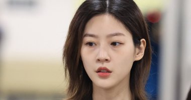 South Korean actress Kim Sae-ron at the Seoul Central District Court in Seoul, South Korea, April 5, 2023. (EPA Photo)