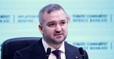 The Central Bank of the Republic of Türkiye (CBRT) Governor Fatih Karahan speaks during a news conference in Istanbul, Türkiye, Feb. 7, 2025. (Reuters Photo)