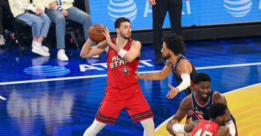 Team Chuck&#039;s Alperen Şengün in action during the NBA All-Star game at the Chase Center, San Francisco, California, U.S., Feb. 16, 2025. (AA Photo)