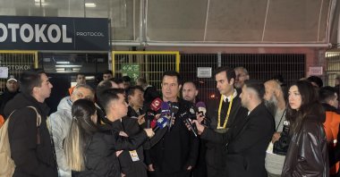 Fenerbahçe Vice President Acun Ilıcalı addresses the press at the New Adana Stadium, Adana, Türkiye, Jan. 19, 2025. (AA Photo)