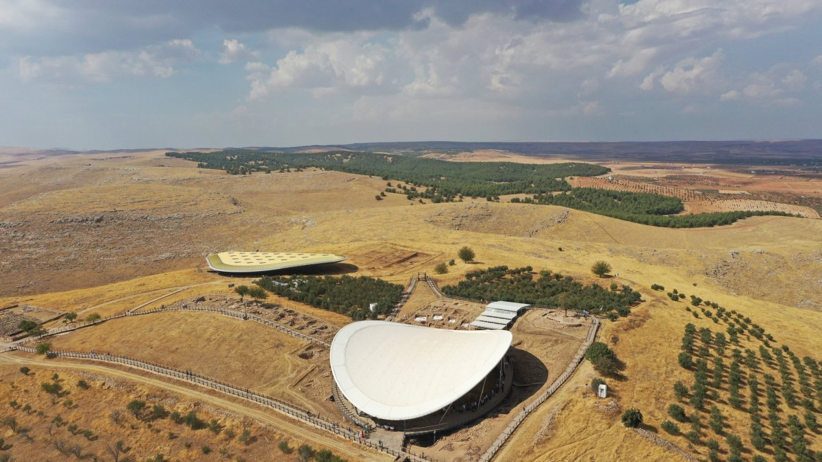An aerial view of the archaeological site Göbeklitepe, Şanlıurfa, Türkiye, Sept. 18, 2024. (AA Photo)